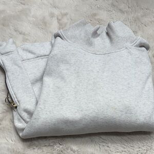 Athleta Cream Heather Cowl Neck Sweater, S